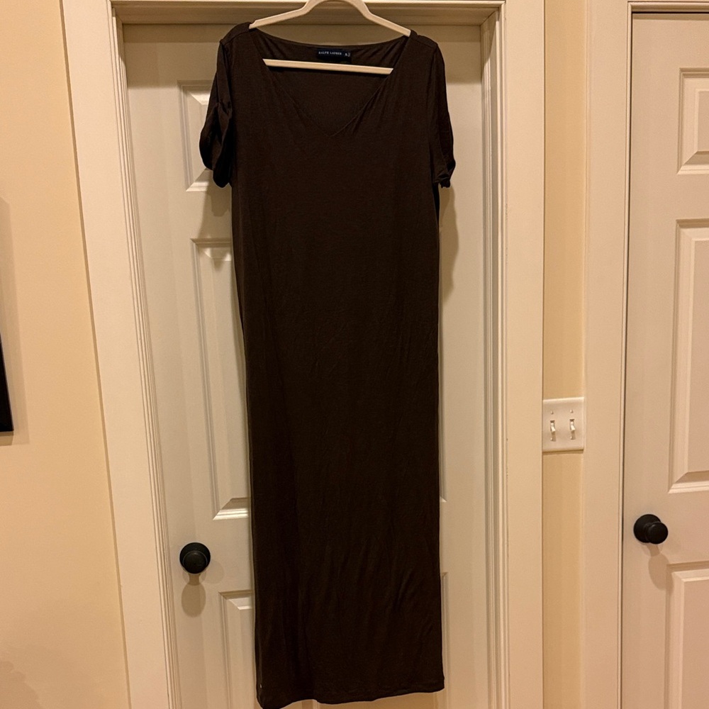 Ralph Lauren short sleeve Brown Maxi Dress